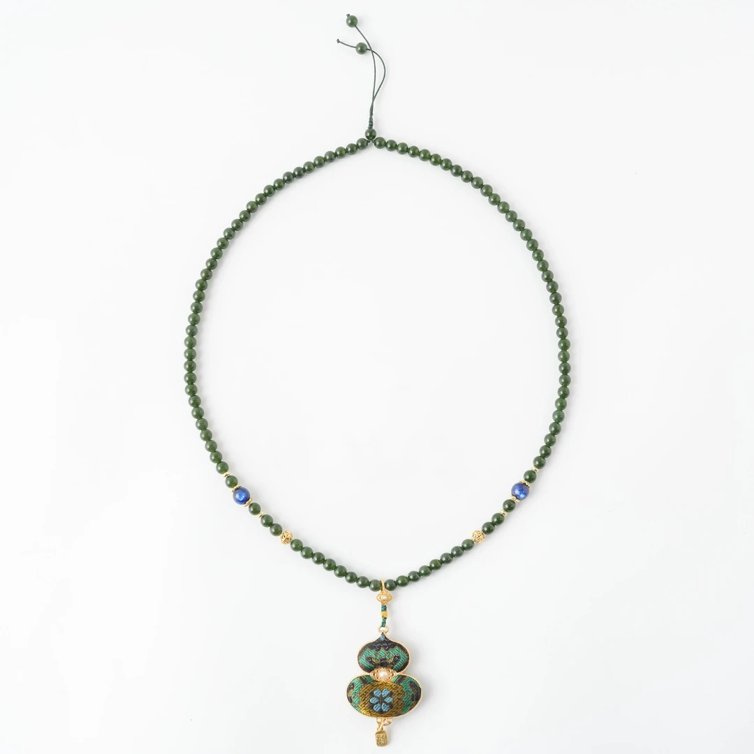 非金属树脂项链 西子/【有福】非遗宋锦葫芦吊坠锦鲤项链/SSCC001