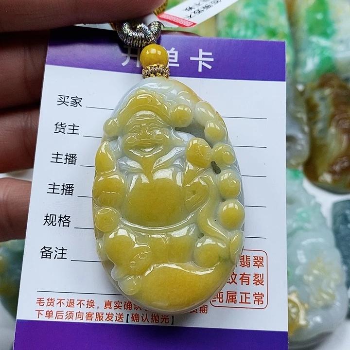 翡翠颈饰未镶嵌天然翡翠A货挂件