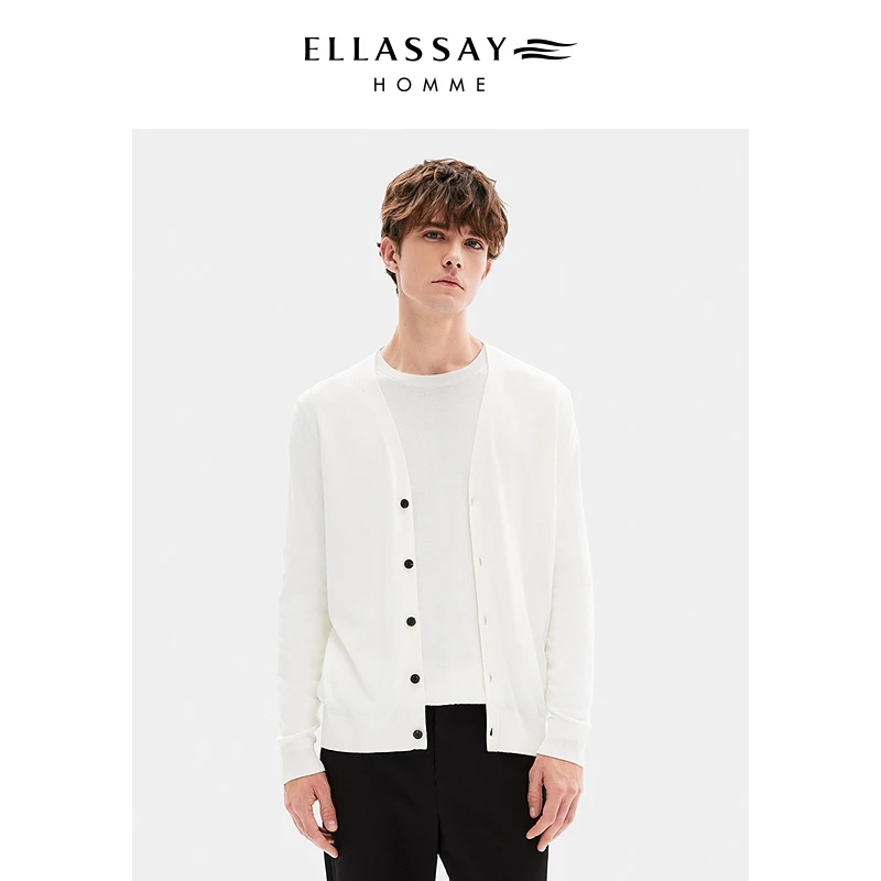 【秀场同款】ELLASSAY歌力思男装现代简约和纸纱开衫EME361M00500