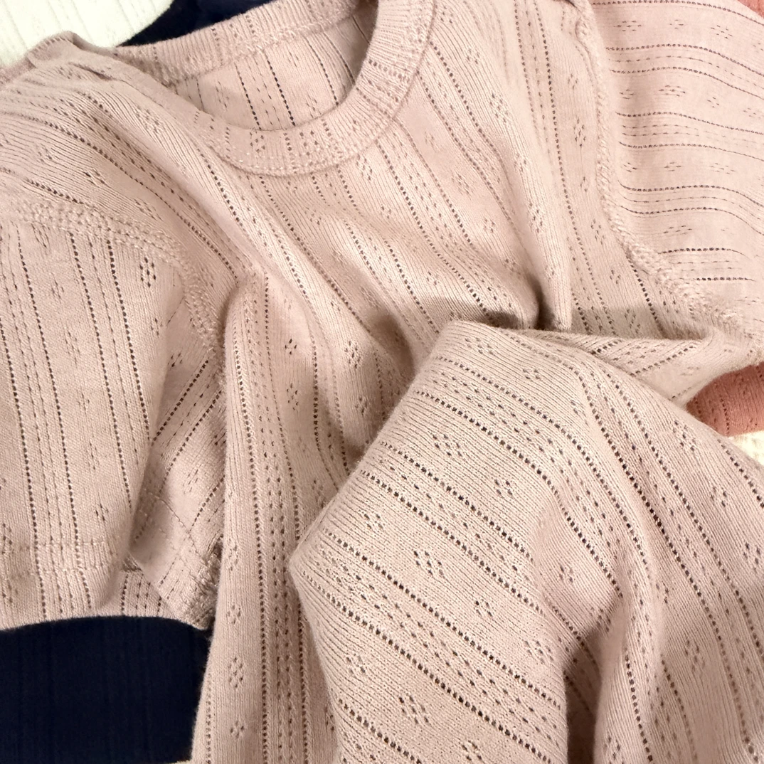 福利款百棉A类移圈镂空短袖包屁衣