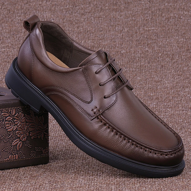 ICCLEK男鞋2025新款商务正装皮鞋男休闲百搭时尚男士软底工作鞋