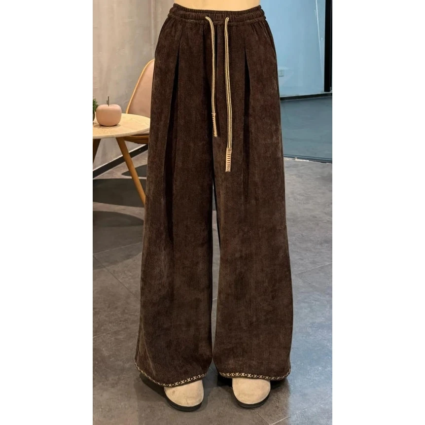 【星期八】2025年法式气质设计感秋冬新款显瘦百搭高腰阔腿休闲裤女