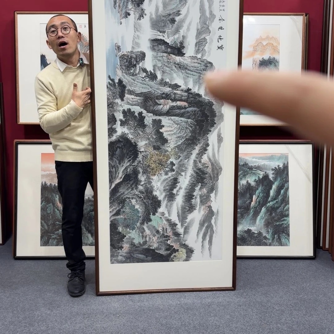 国画带框绘画210/80尺寸