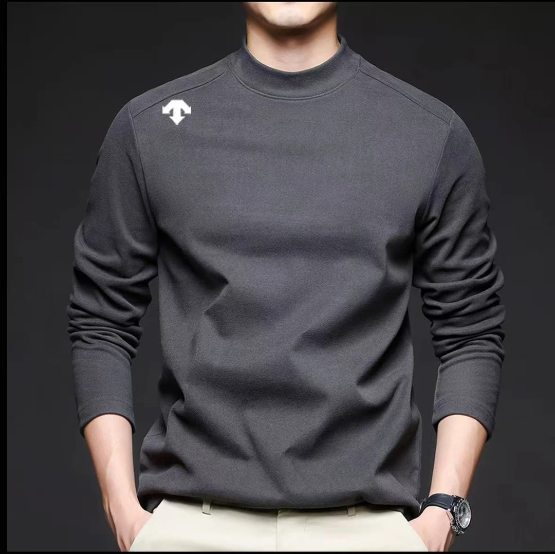 奥特莱斯撤柜丨迪桑家秋冬新款男士德绒半高领T恤时尚打底上衣潮