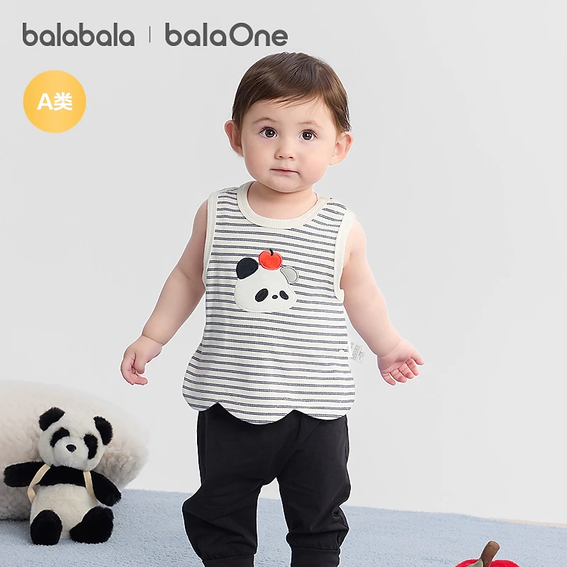 【balaOne】巴拉巴拉婴儿马甲秋装2025新男女童内着上衣可爱时尚萌
