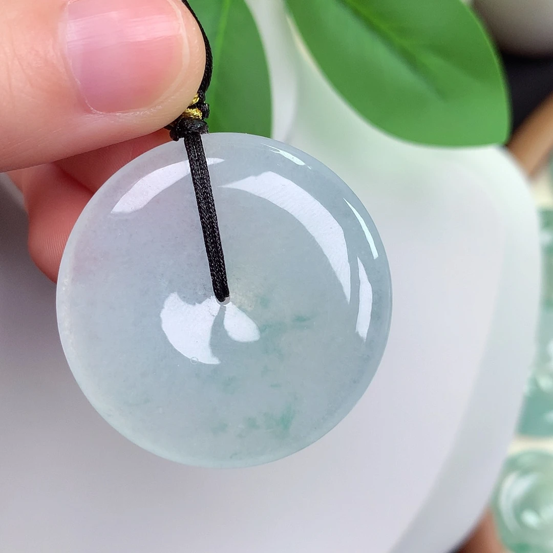 颈饰未镶嵌翡翠平安扣 34.6-5.8mm