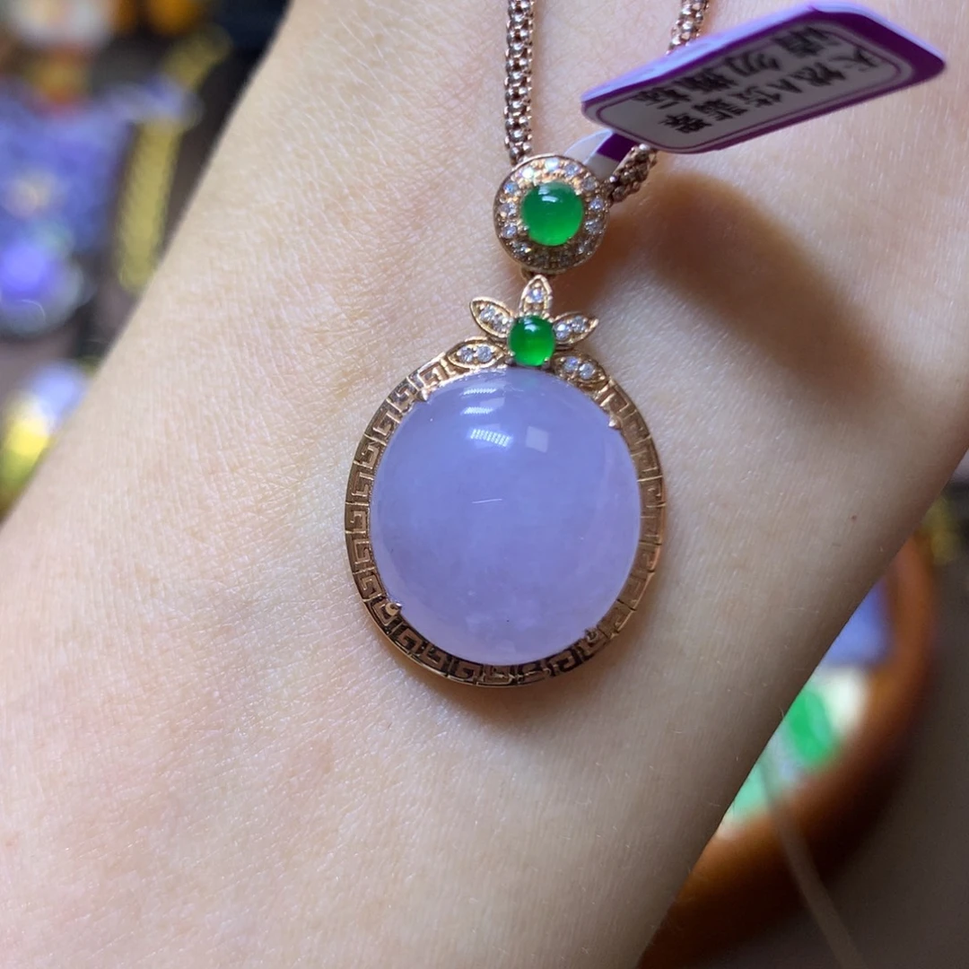 【闪购商品】翡翠颈饰18K金镶嵌翡翠