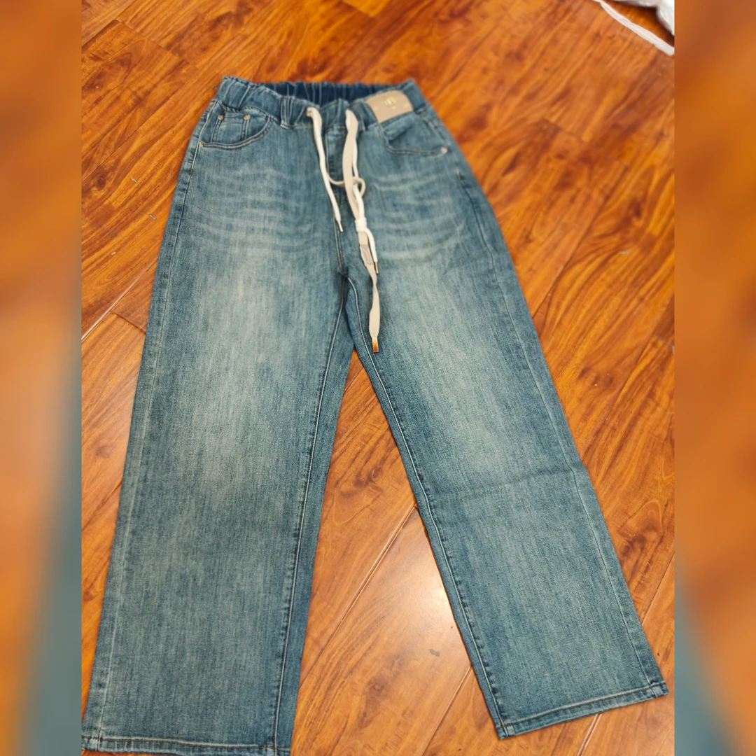 35019松紧腰高弹牛仔裤