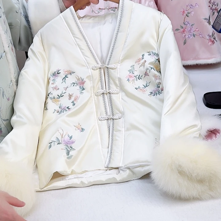 织绣桑蚕丝冬款上衣羽绒