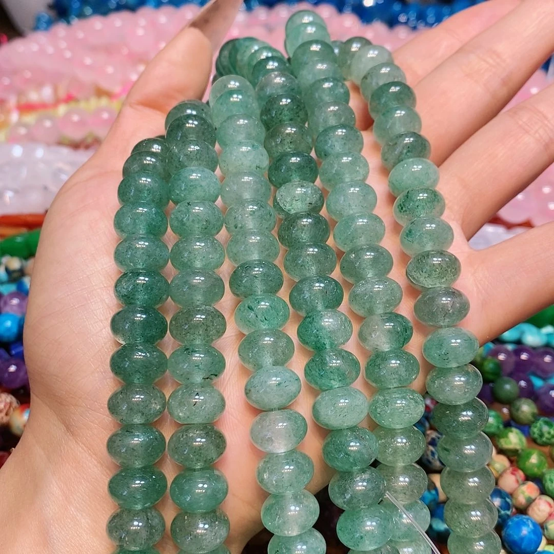 玛瑙/玉髓散珠天然绿草莓12mm一条