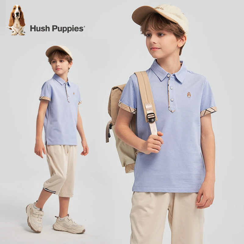 【学院风Polo衫】暇步士童装2025年夏季新款男童休闲透气舒适T恤