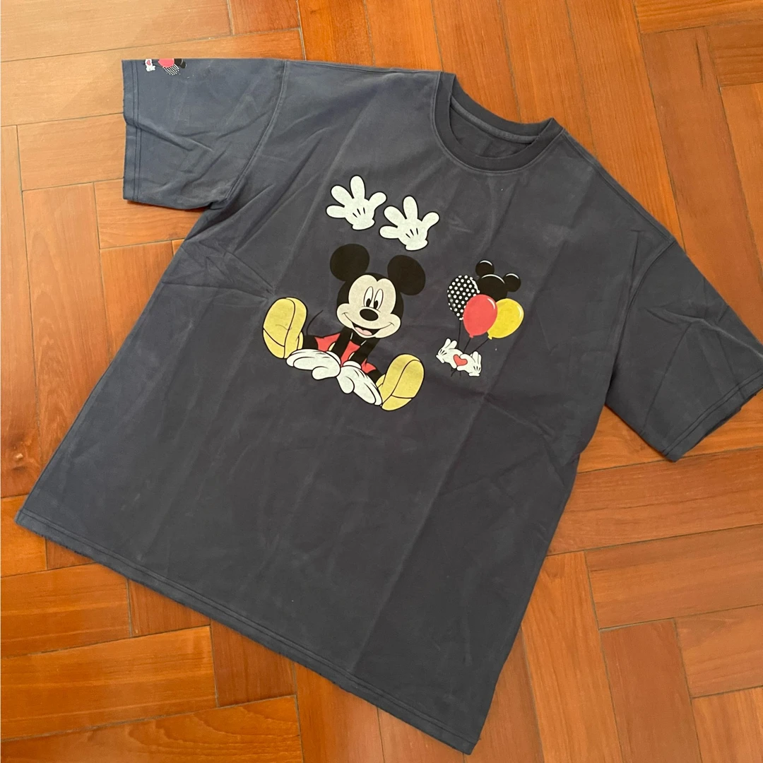 【影子】气球米老鼠卡通时尚休闲百搭宽松潮流印花设计师圆领T恤