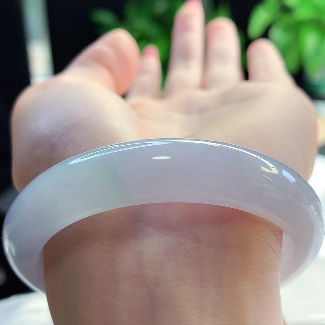 未镶嵌手镯翡翠天然A货翡翠53-54淡粉春 仙气飘飘