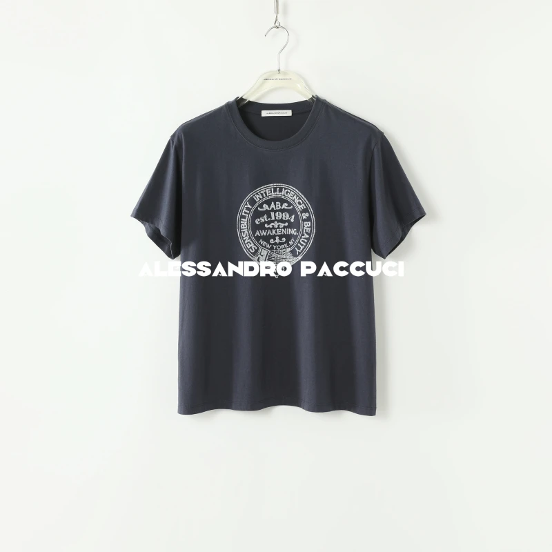 AP洛哥43136TT 【纽约记忆】1OO棉圆领设计感印花短袖休闲百搭T恤