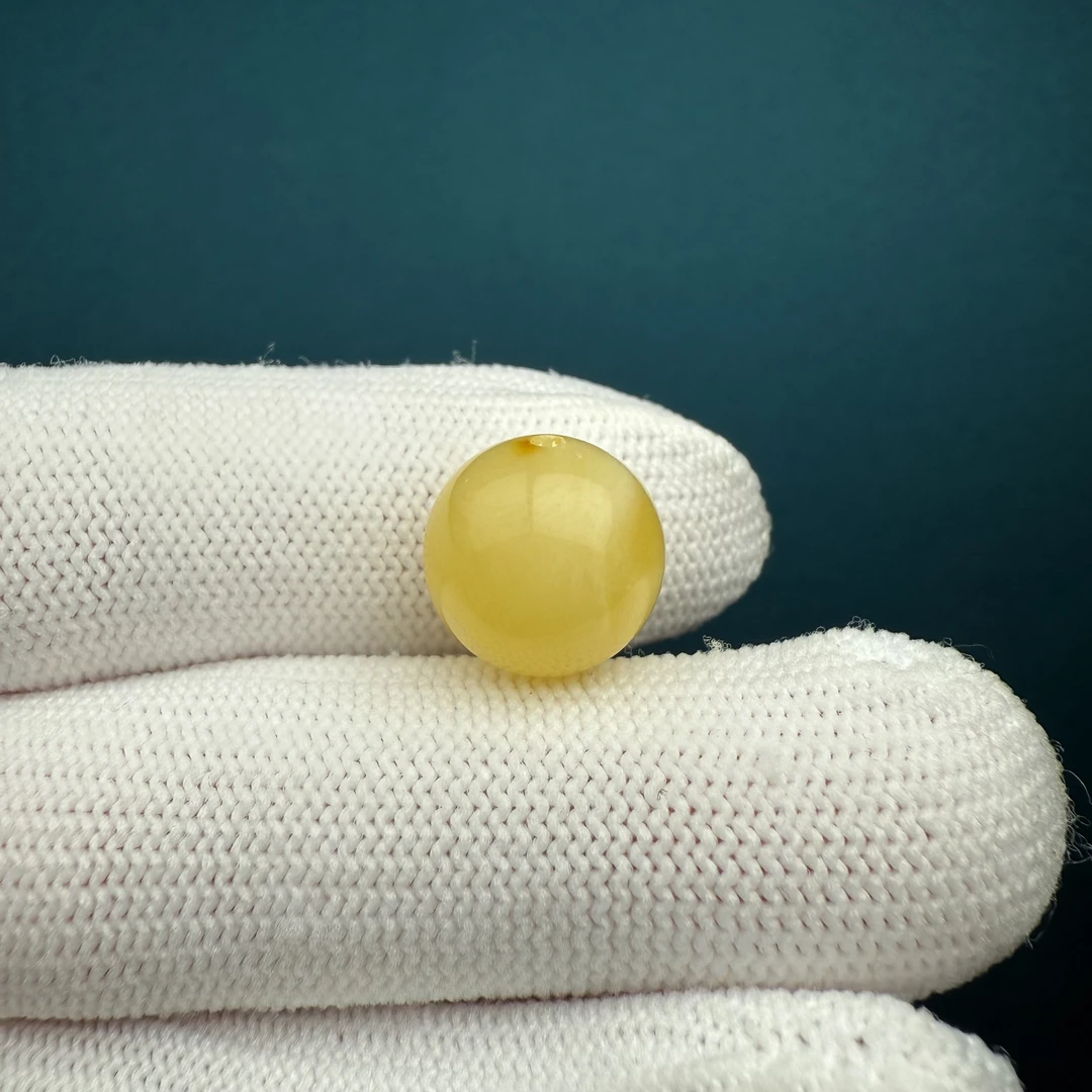 D3696天然蜜蜡 微瑕特价圆珠 12.4mm支持复检假一罚四