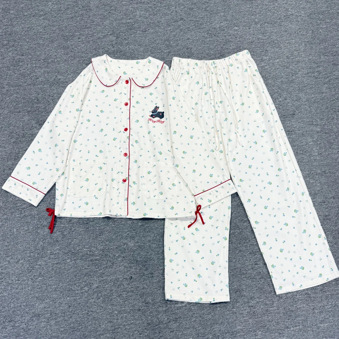 JW/静稳2025新品时尚休闲减龄纯棉磨毛家居服套装5552232