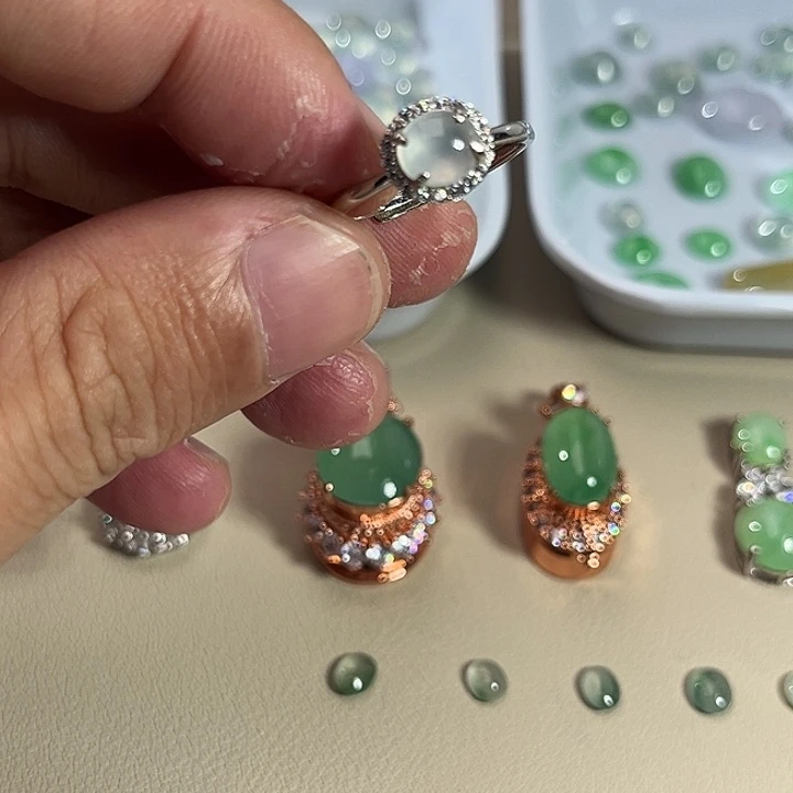 翡翠银S925镶嵌戒指