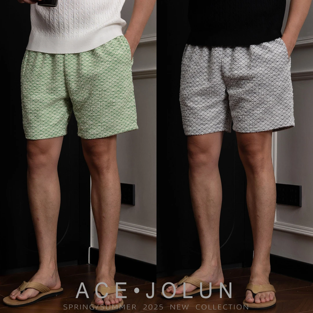 【小香风提花】轻奢夏季宽松四分沙滩裤抗皱复古休闲裤男士运动短裤