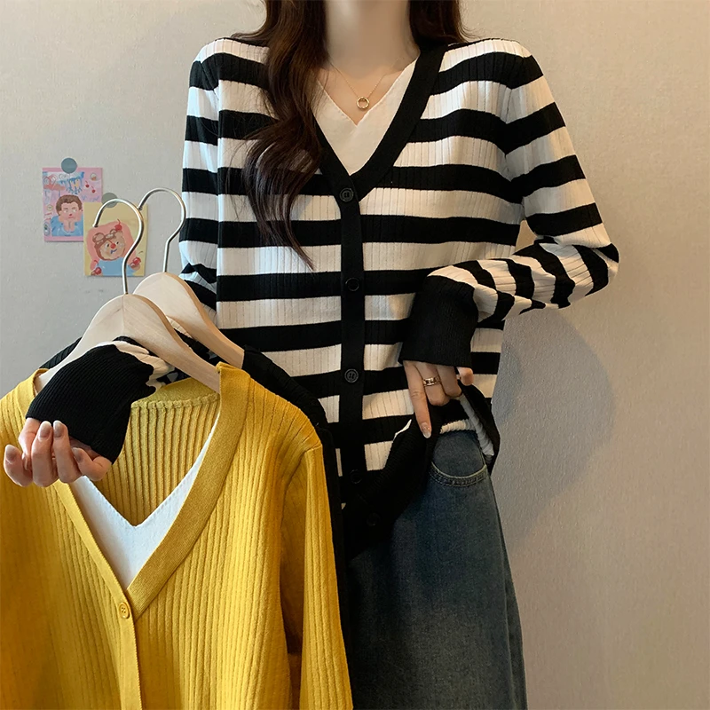 大码女装秋冬新款显瘦针织衫胖妹妹毛衣假两件外套 2524