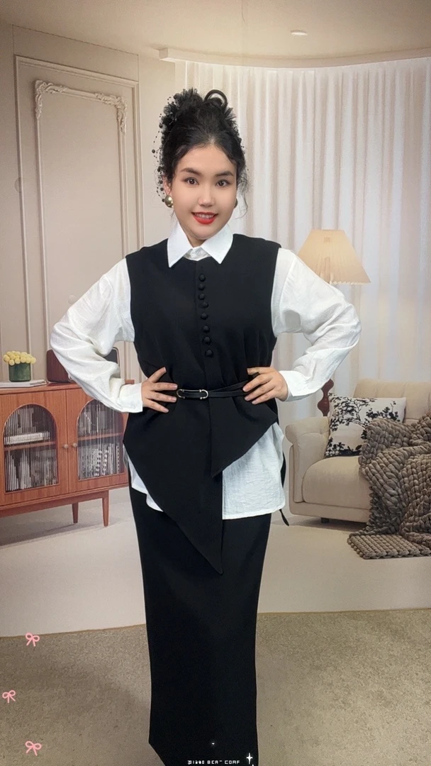 时尚洋气显瘦网红修身三件套套装8852