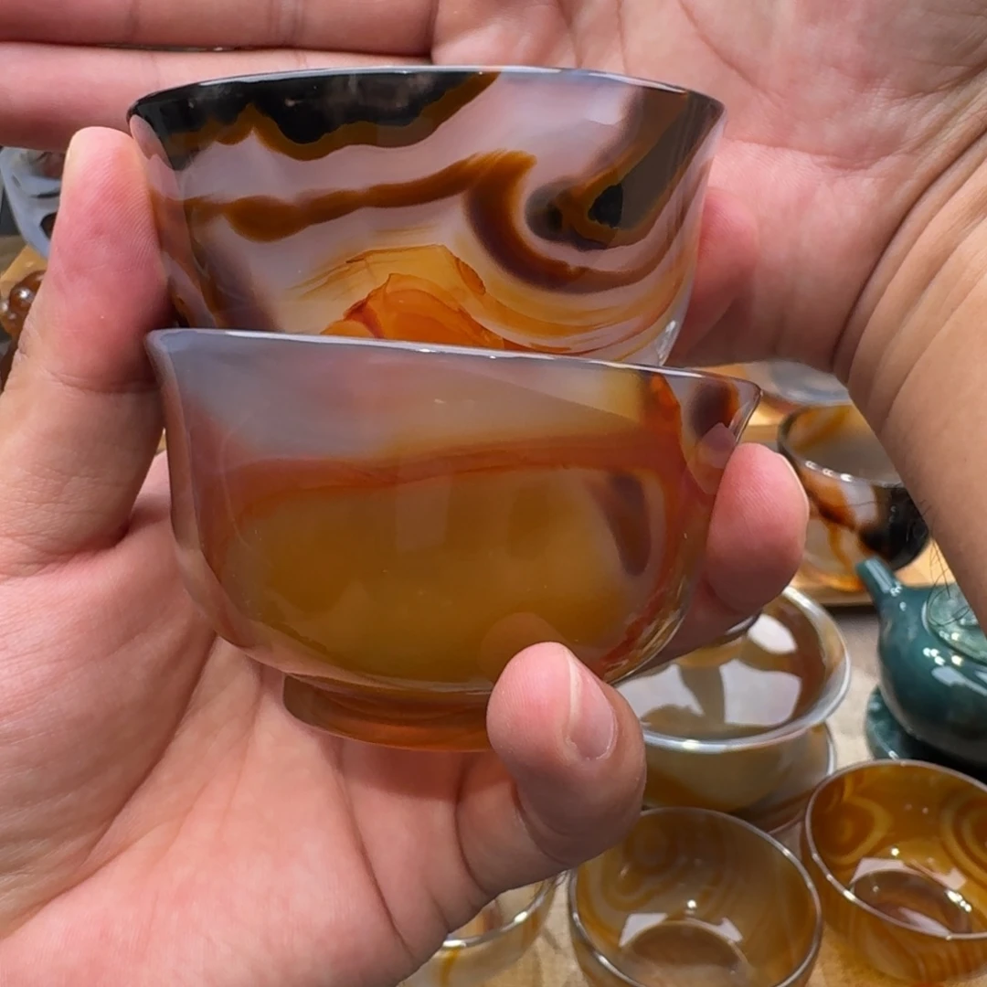 省***身玛瑙/玉髓玛瑙杯子未镶嵌