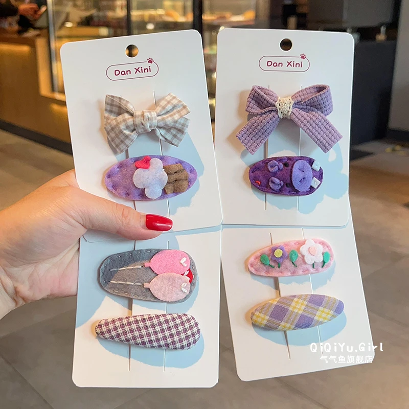 韩版儿童布艺刘海夹bb夹女童小香风花朵碎发夹侧边夹女孩发卡发饰