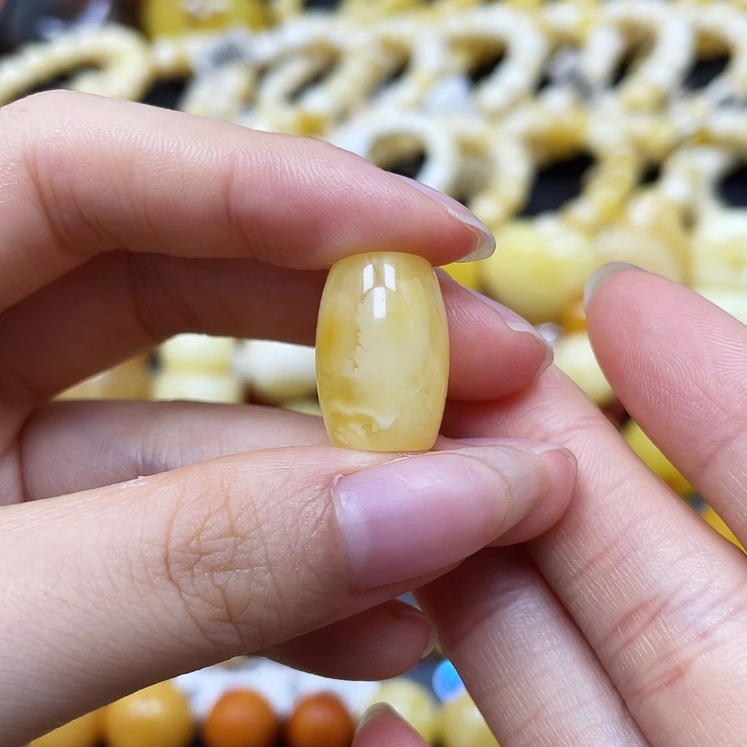 未镶嵌蜜蜡裸石沁色桶珠12.8✖️18.6mm