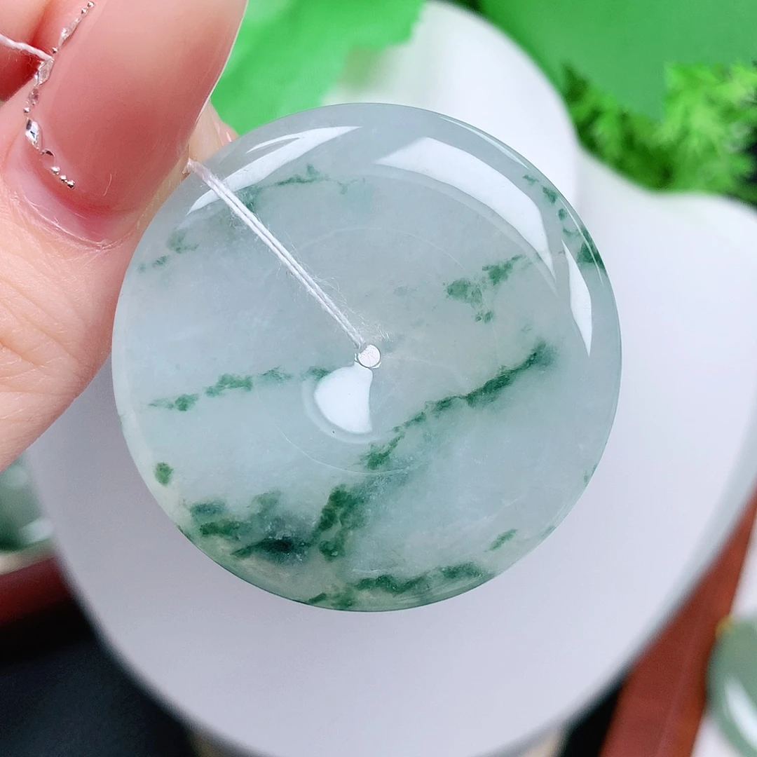 翡翠未镶嵌颈饰平安39.1-5.5