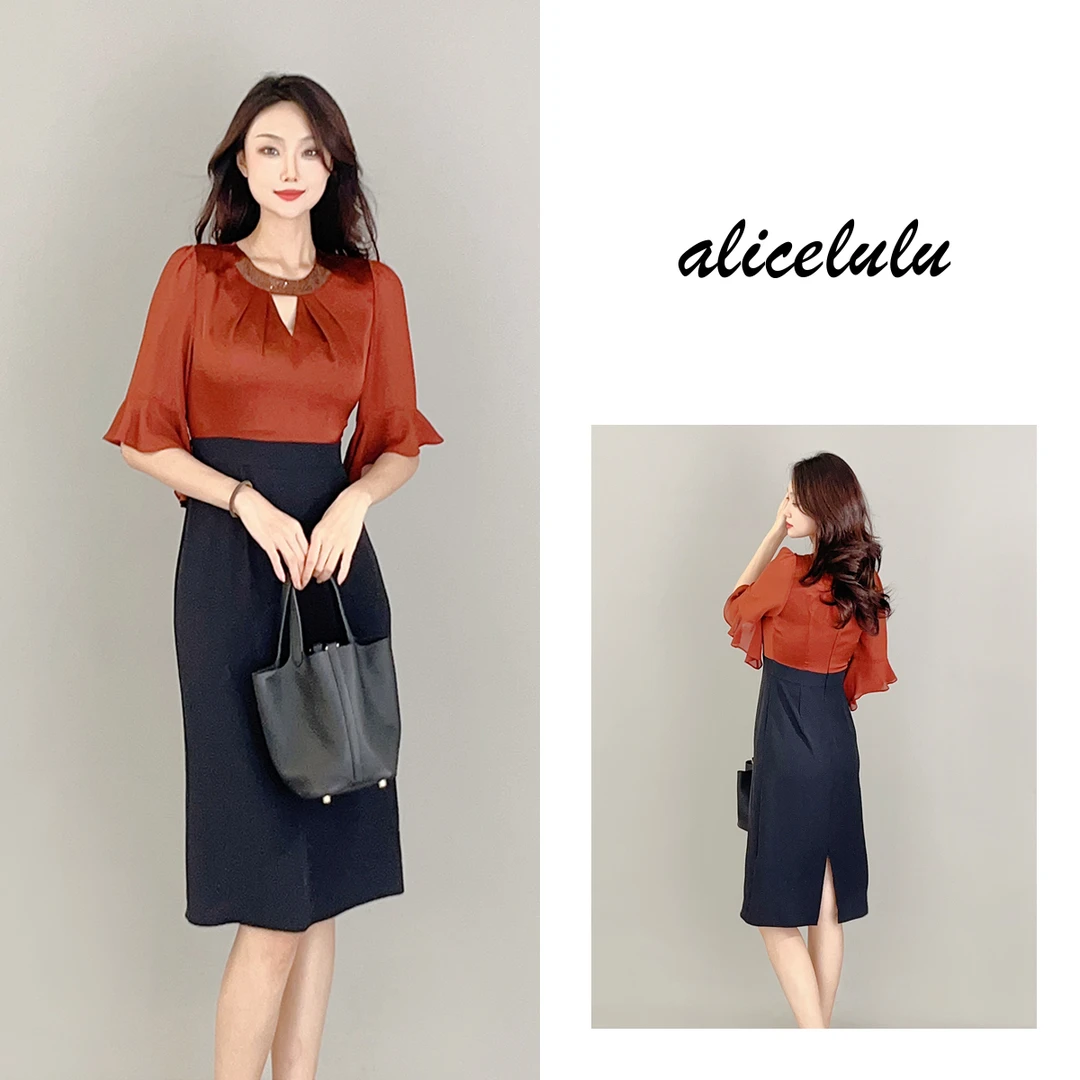 [alicelulu]“自带光芒”连衣裙 小心机 璀璨烫钻 S2138553W