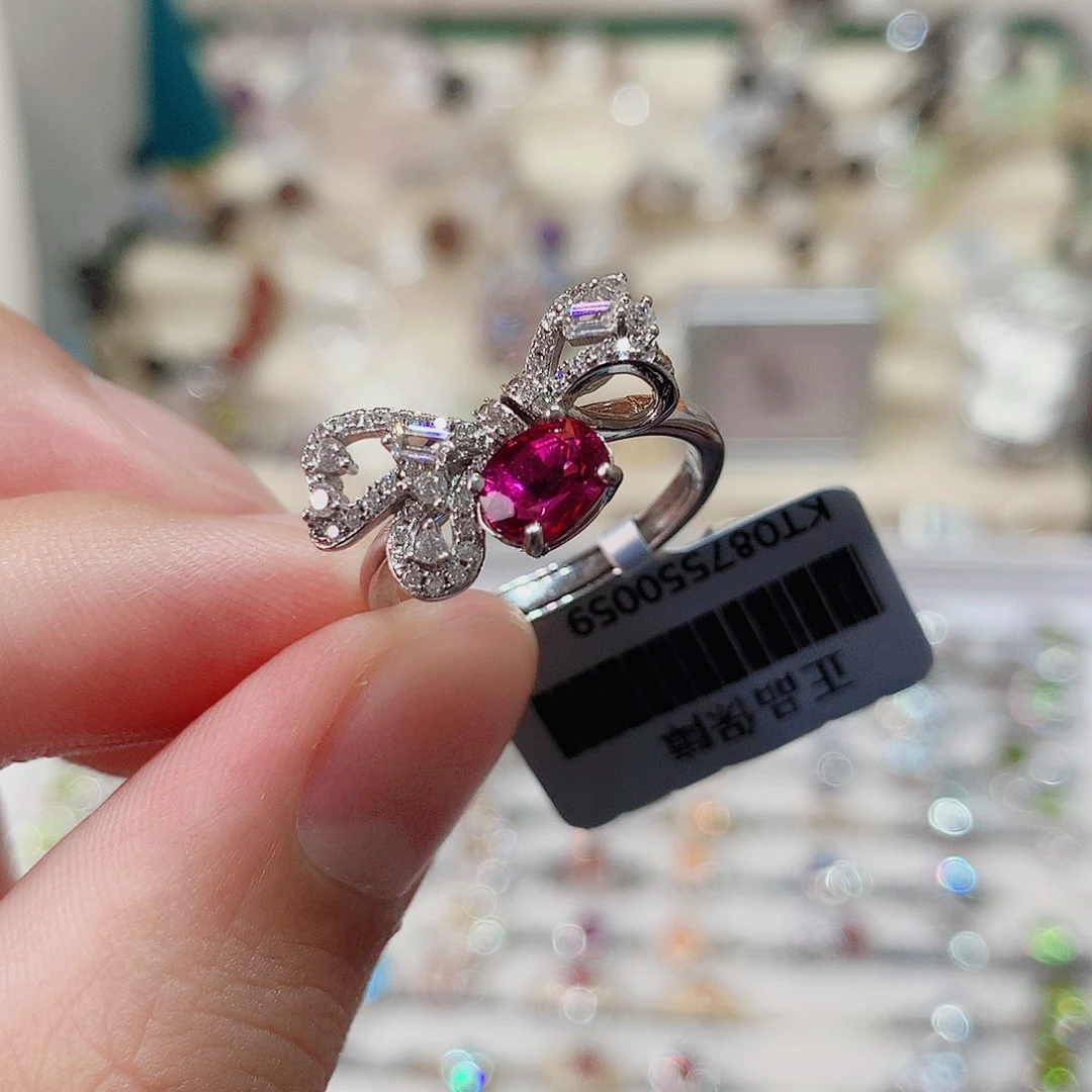 戒指戒指碧玺银S925镶嵌