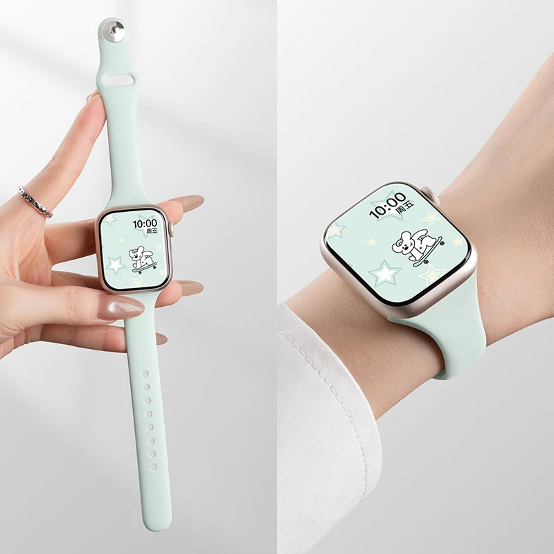 适用苹果S11手表iwatch表带applewatch10硅胶运动腕带se9/8小蛮腰