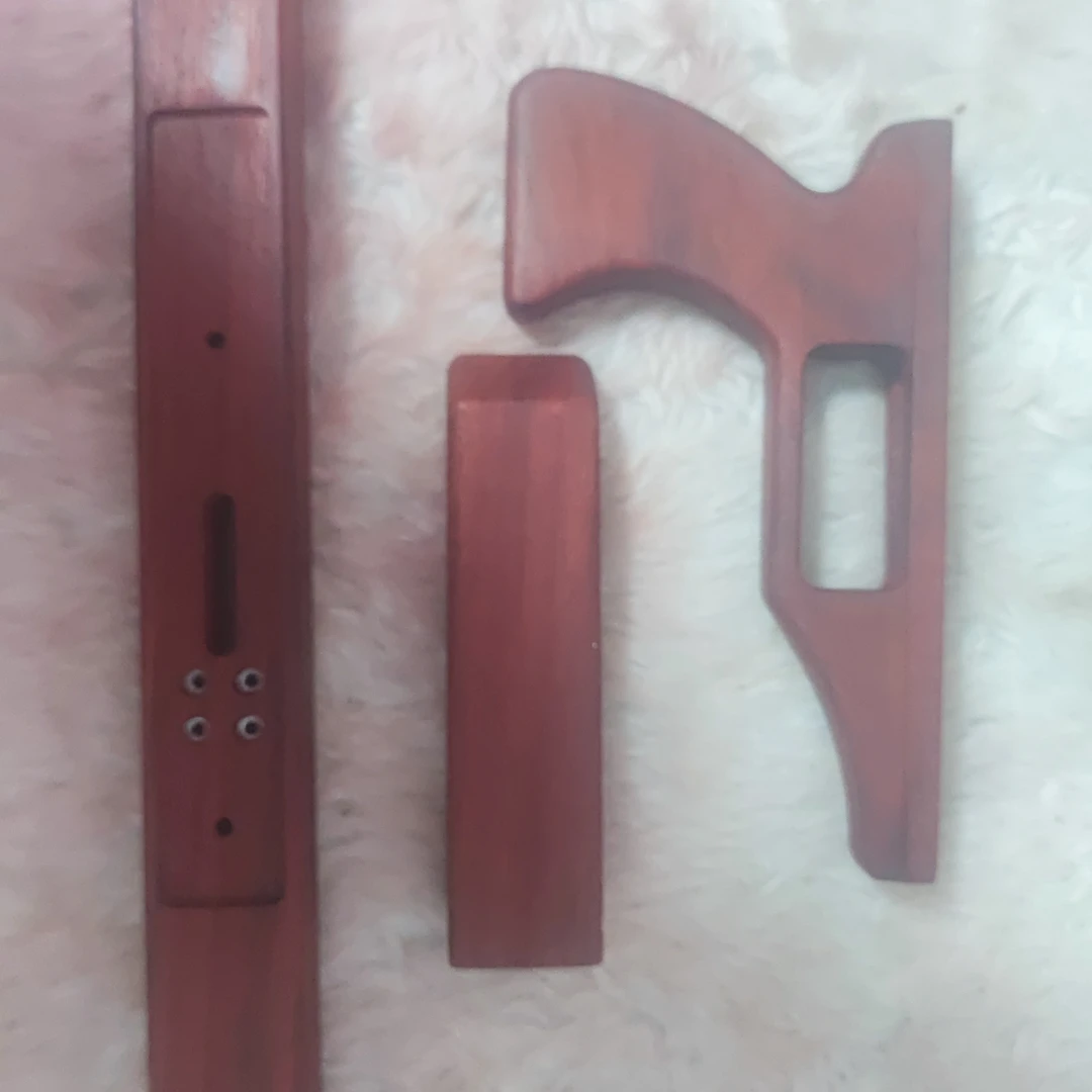 非洲进口红花梨木质三件套弹弓配件