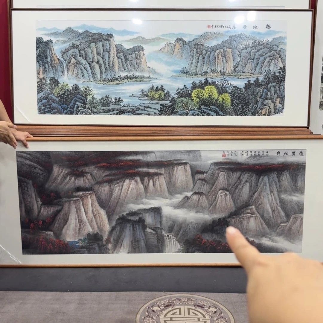 国画手绘作品带框包邮