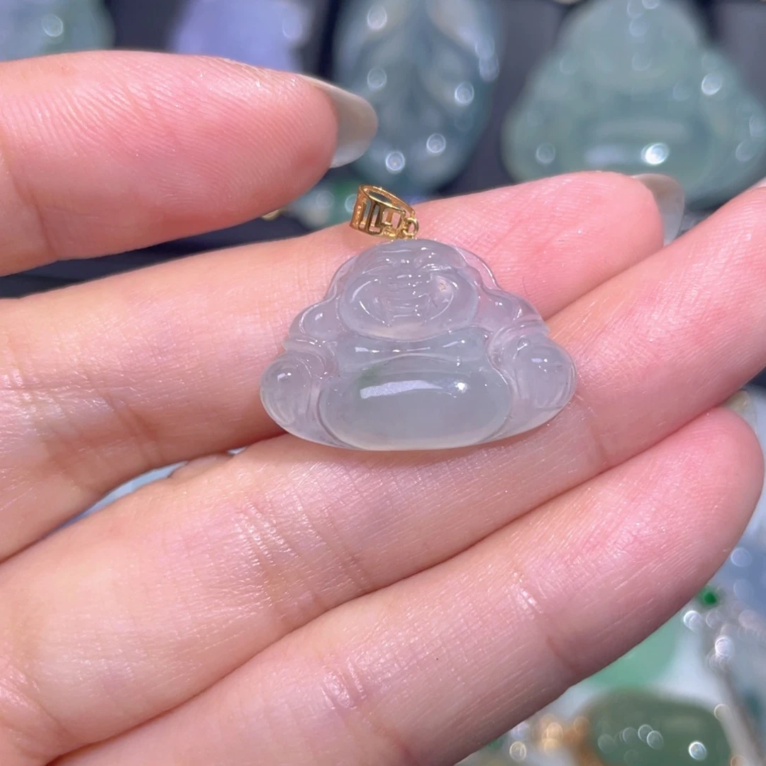 颈饰18K金镶嵌翡翠翡翠