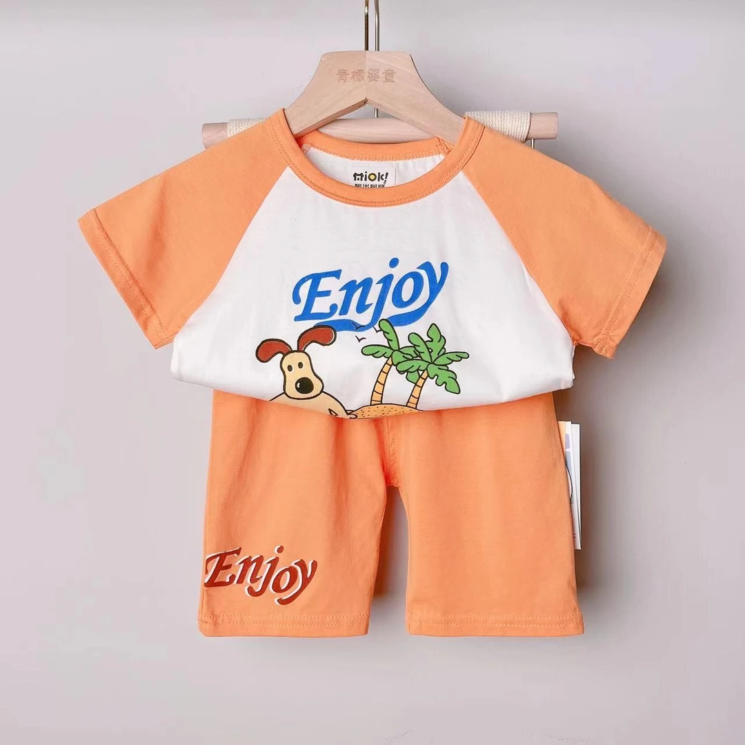 阿米阿奇 男童95棉短袖套装 36334