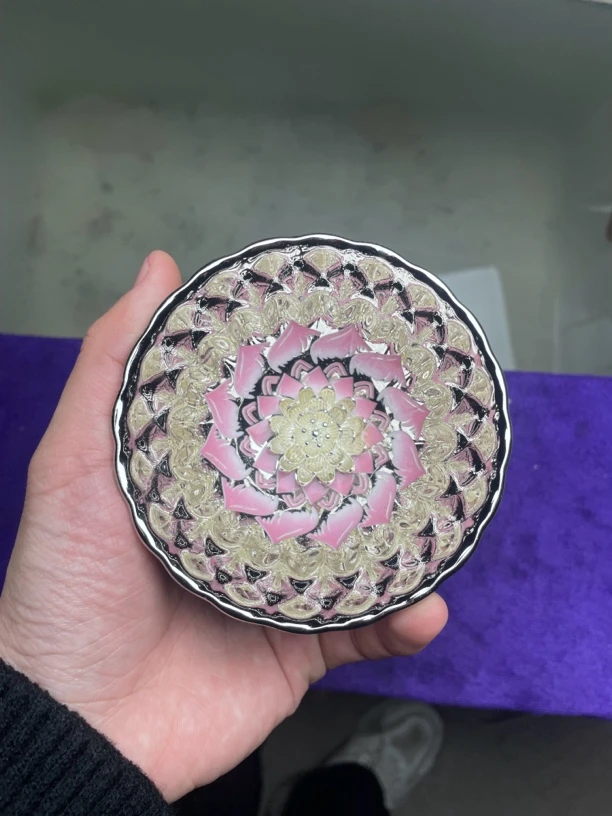 天山雪莲银粉莲花茶杯主人杯陶瓷.传统手工制作.匠心传承