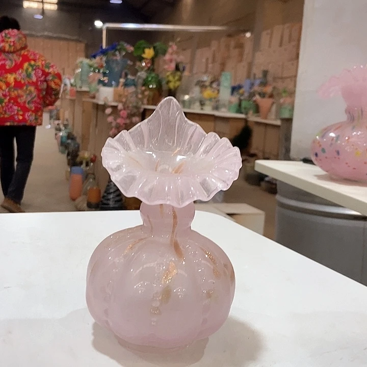 琉璃琉璃花瓶高14口2