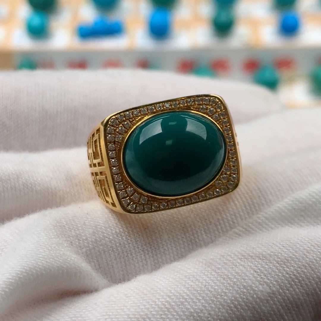 绿松石18K金镶嵌发饰