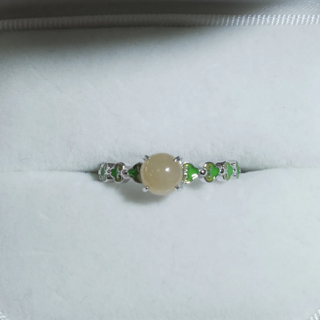 【公子优选】翡翠黄蛋面女戒（多样性发其一）18838