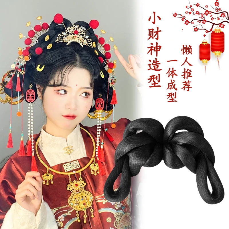 古装汉服假发包可变形升级懒人款发髻小财神拜年古风造型女