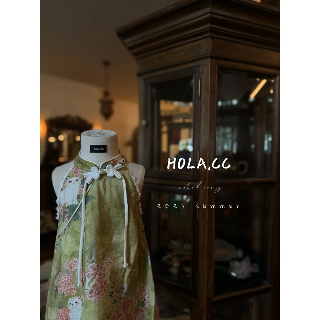 【俏皮千金】HOLA.CC·25夏~猫咪旗袍连衣裙6175（汉服）