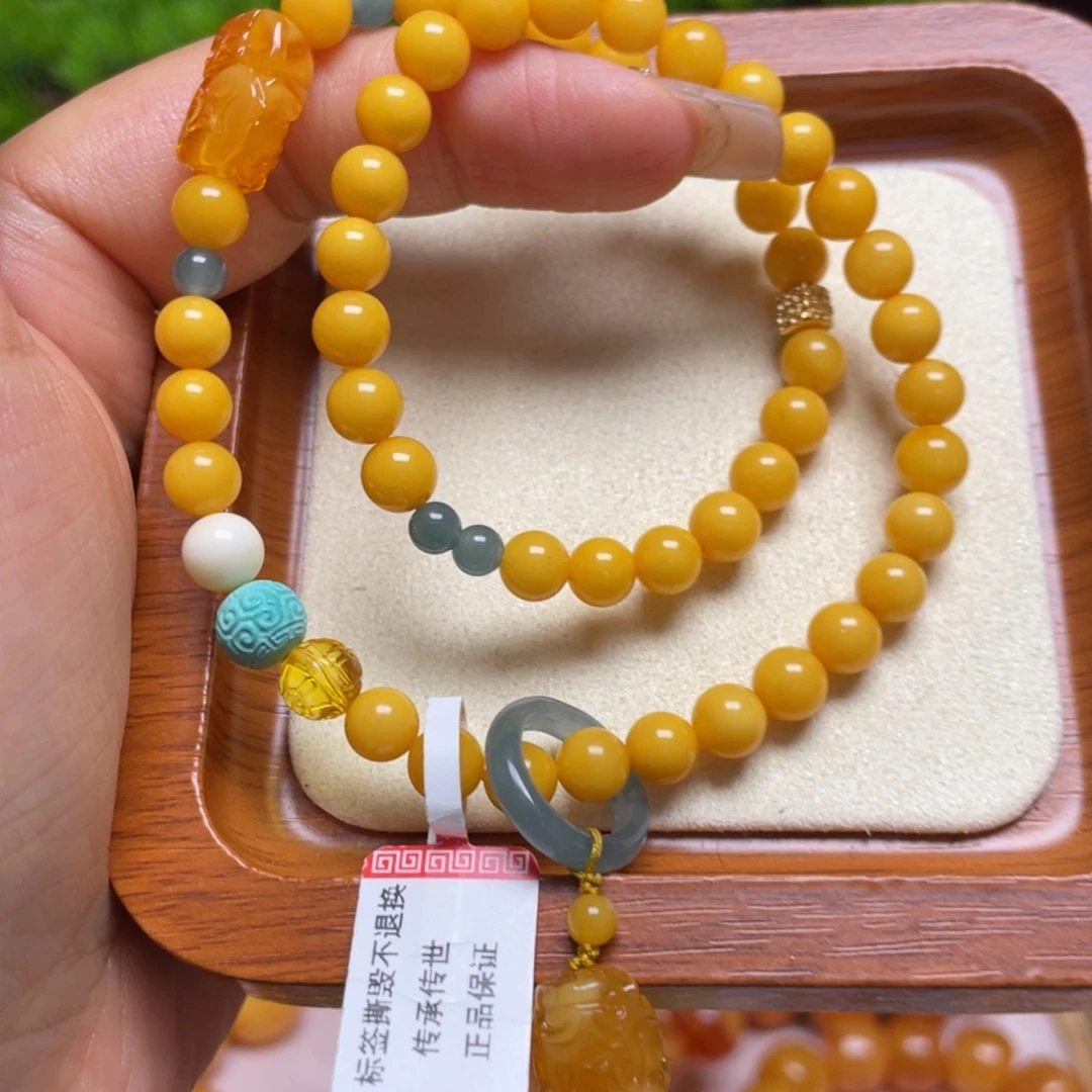 未镶嵌蜜蜡手链手串