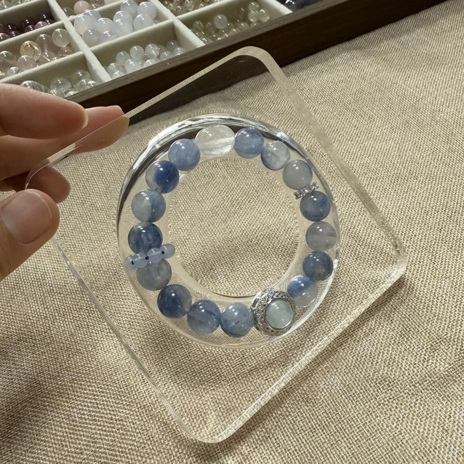 非金属仿水晶手链 蓝鲸石水晶金字塔手串手工气质轻奢暴富