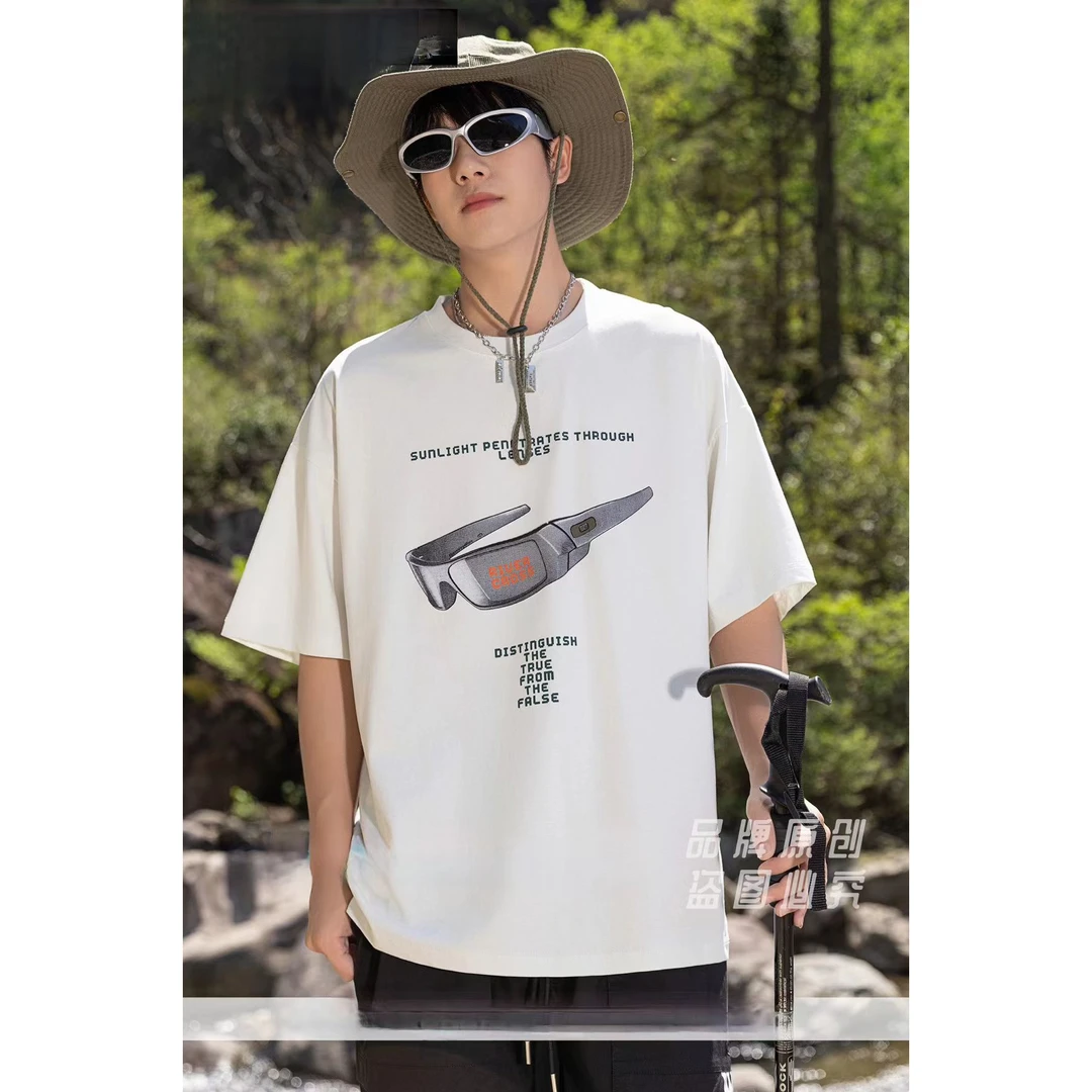 【9711-杏】潮品圆领T恤