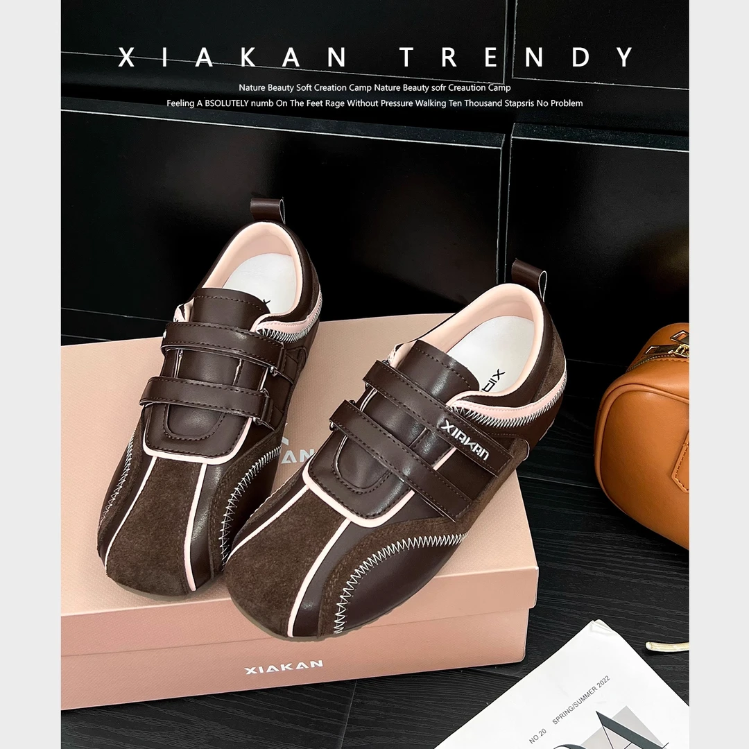 2025早秋内增高德训鞋女魔术贴轻便休闲舒适单鞋芭蕾舞蹈玛丽珍鞋