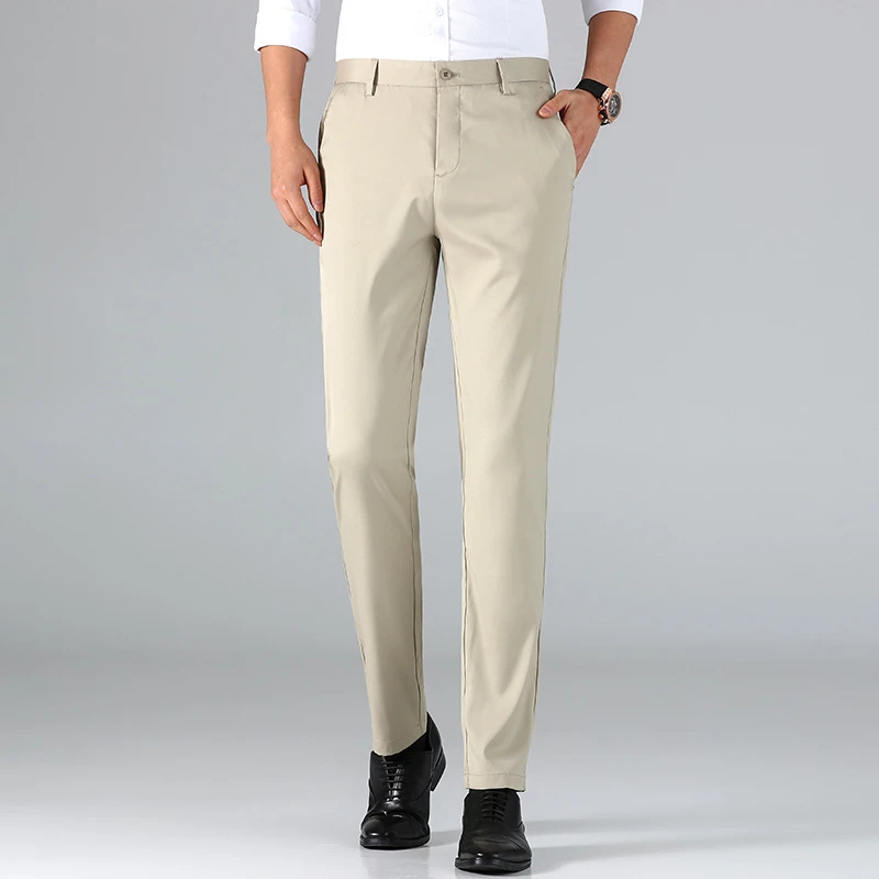 【桑蚕丝】高级轻奢弹力休闲裤男夏季西裤修身显瘦裤子