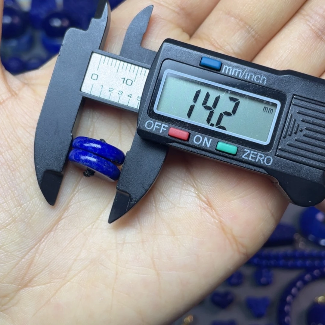 青金石未镶嵌14mm隔片配饰
