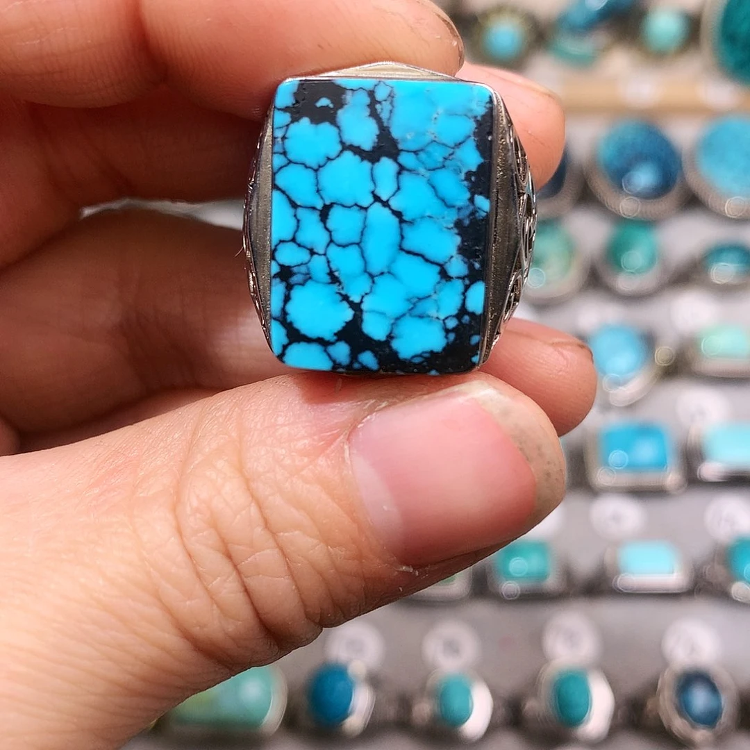 绿松石挂件银S925镶嵌