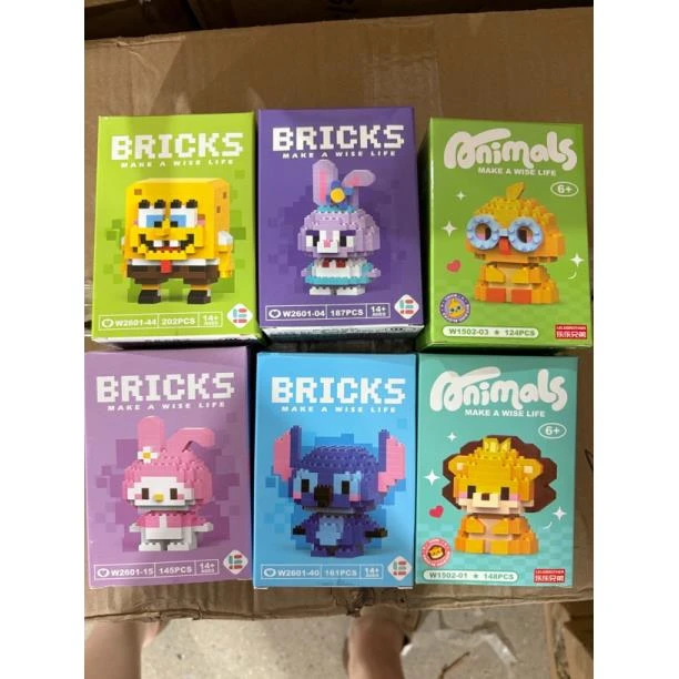 4盒小颗粒积木公仔科学玩具礼物