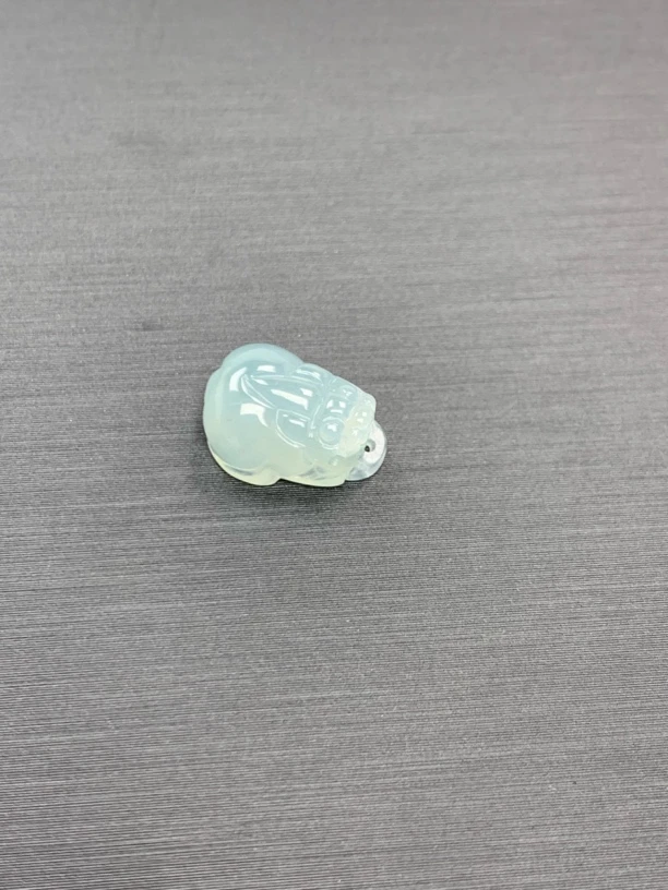 天然缅甸翡翠A货 精品貔貅 冰透戒指手链精雕可爱气质雕刻大女王